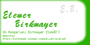 elemer birkmayer business card
